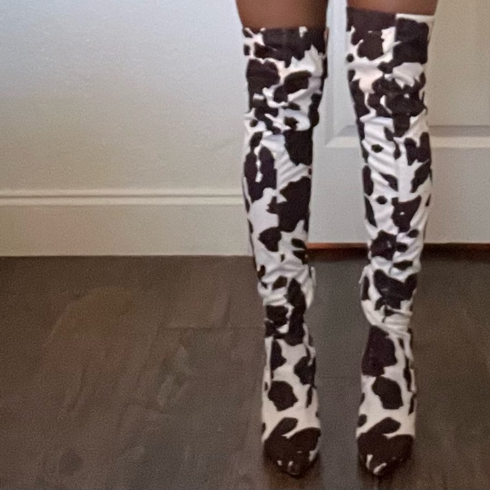 Steven Madden | VAVA |  Cow Print - thigh high boots